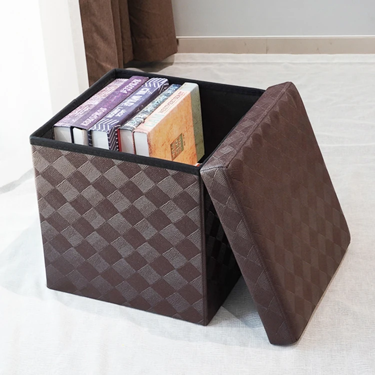 Large Linen Folding Bedroom Footrest Storage Organizer Bench Ottoman Storage Box