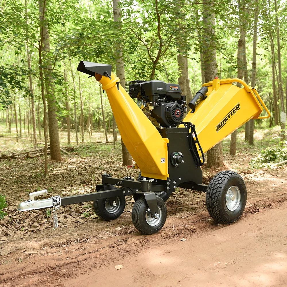 AUSTTER 15Hp Gasoline Tree Branch Adjustable Woodchipper Crusher Wood Chipper Shredder