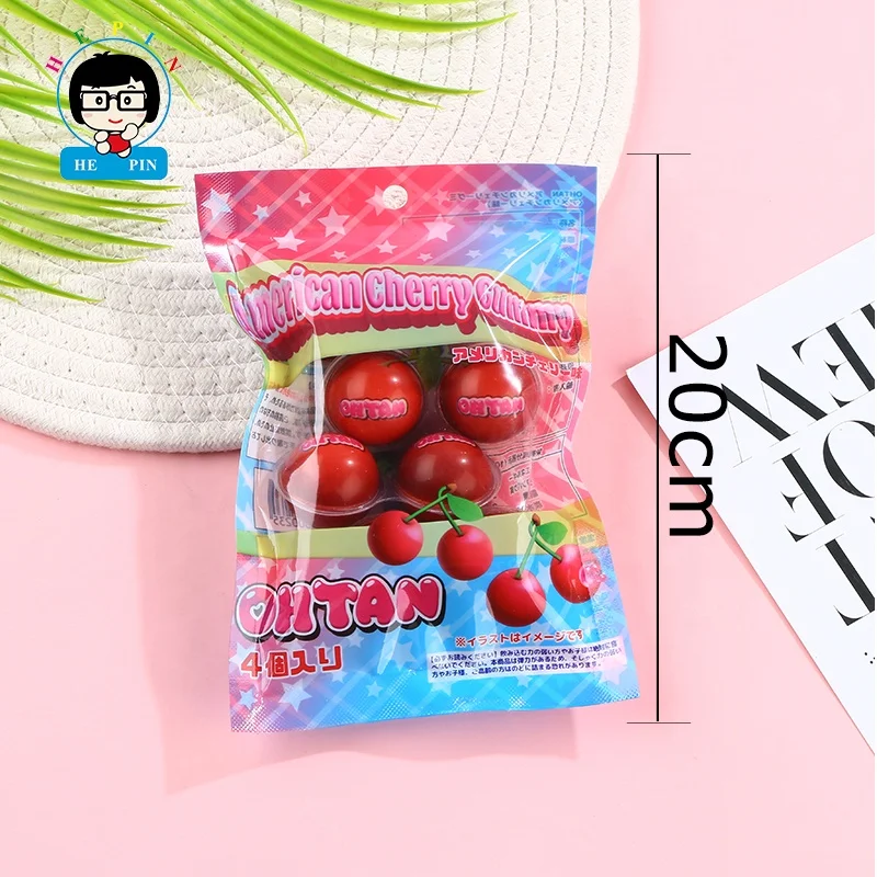 Halal OEM Order Cherry Shape Soft Gummy Jelly Candy Vitamin C Cherry Flavor Filled Fruit Jam