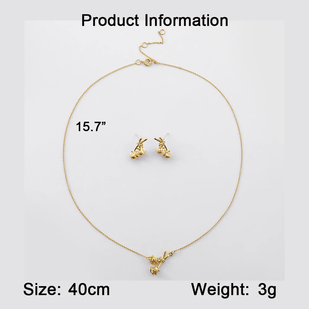 product wholesale fashion jewelry custom gold plated glamour statement copper diamond flower necklace earrings jewelry set for women-1