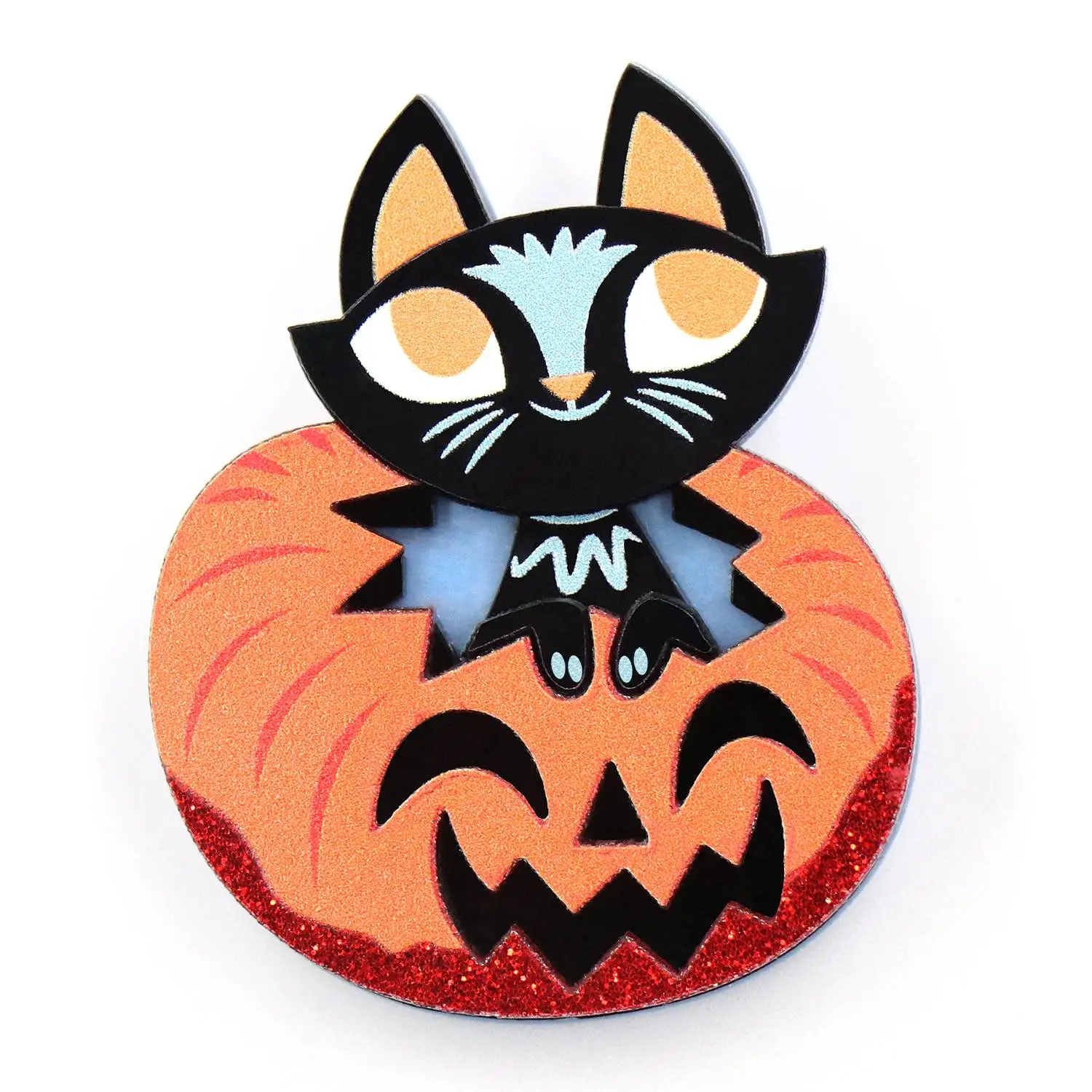 YYXBH1093 Halloween Brooches Cat Pumpkin Acrylic Jewelry with Pin Unisex Children's Wedding Engagement Party Gift Jewelry Women