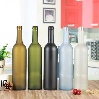 Crystal Empty Botellas de Vidrio Vino Glass Liquor Wine Bottle 500ml 750 ml