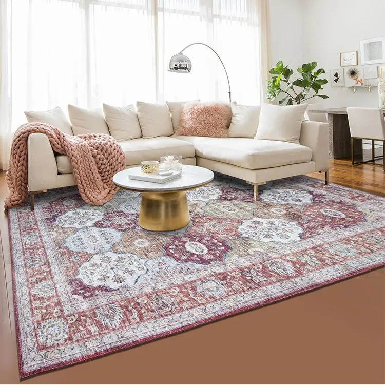 Chenille 3d Printed Persian Custom Low Price Carpets And Rugs Retro