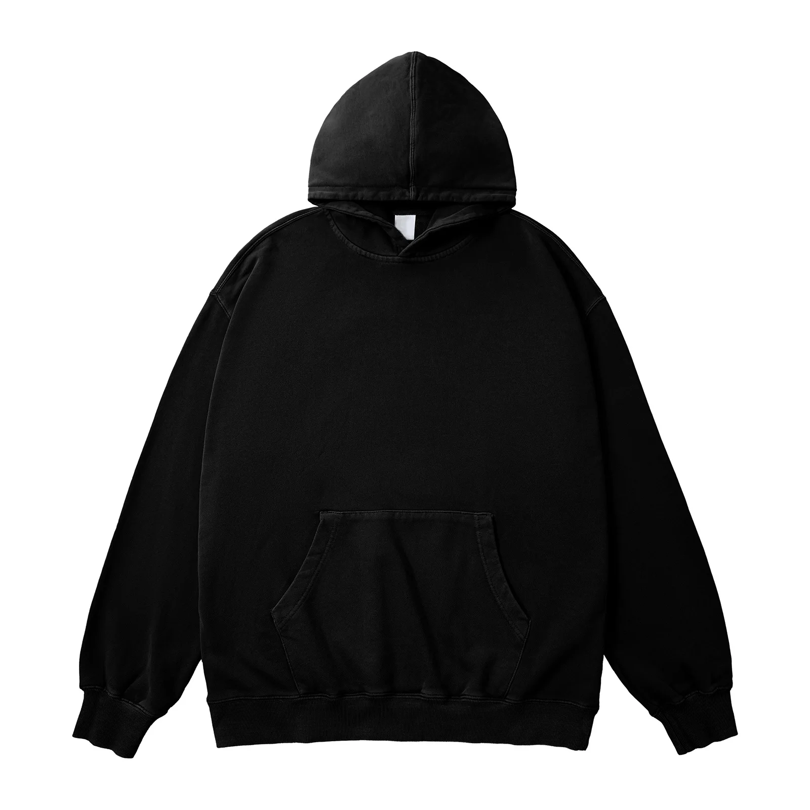 Cotton Hoodie with Drop-Shoulder Sleeves