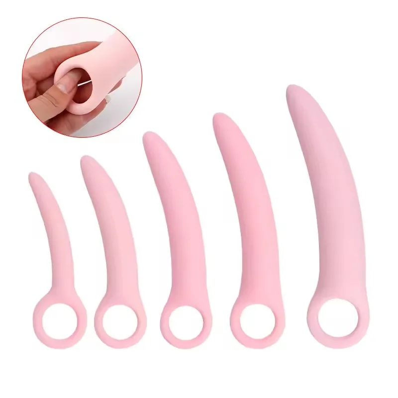 Soft 5 Piece Silicone Vaginal Dilator Set Vaginismus Anal Plug Toys Dilator  Vagina Relief From Painful Sex