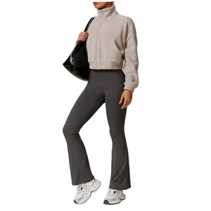 Women's Casual Athleisure Fleece Jogger Set Winter Warm Sweatpants With Breathable Jackets Printed Pattern for Adults