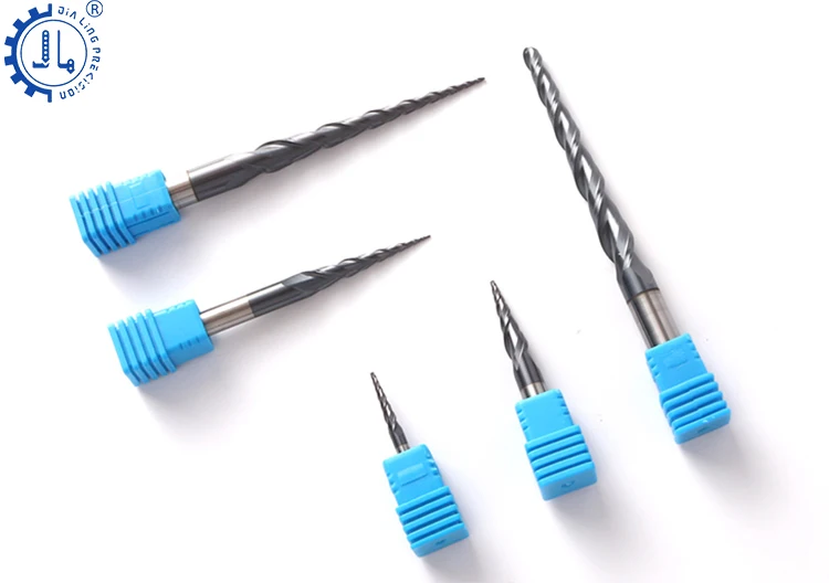 Conical Ball Nose Tapered Ball Nose Endmills Carbide Hrc65 Taper End