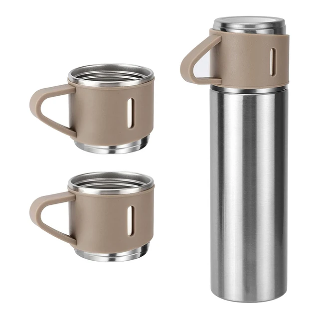 17oz Water Bottle Stainless Seel Silver Business Vacuum Bottle 500ml Three Cups Thermal Drinking Bottle