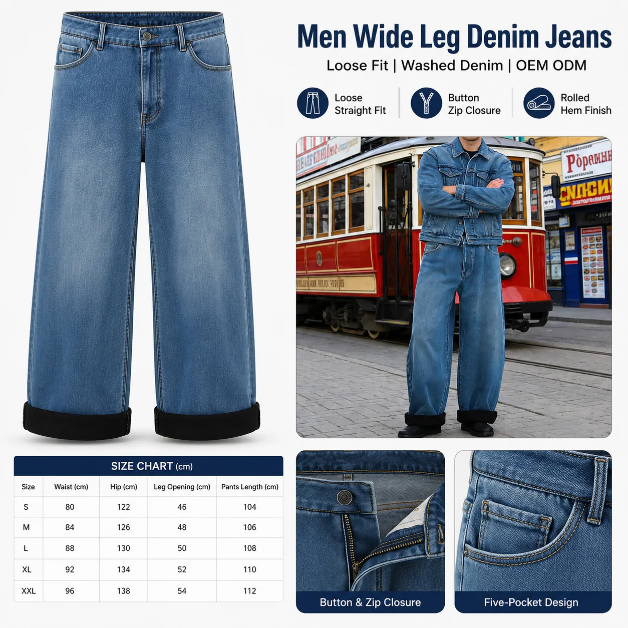 Mens Loose Fit Versatile Fleece Lined Denim Jeans Casual Warm Baggy Trousers for Winter Daily Wear