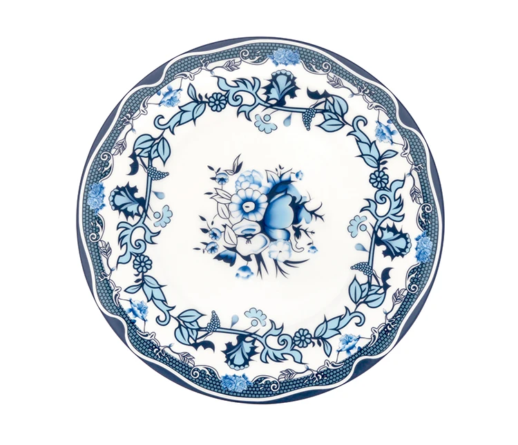 Wholesale customized vintage floral painting tableware royal bone china dinner set luxury dishes set plates sets dinnerware