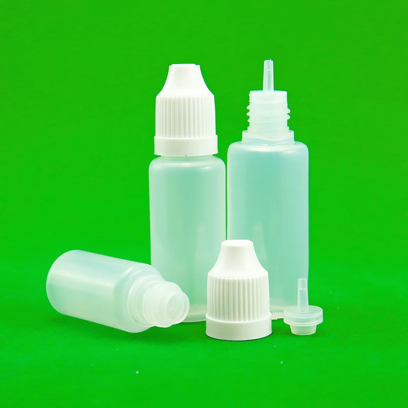 Empty custom label LDPE 7ml 10ml 15ml 20 ml 30ml 60ml transparent eye drop Plastic Dropper Bottles vial package with tip for PET