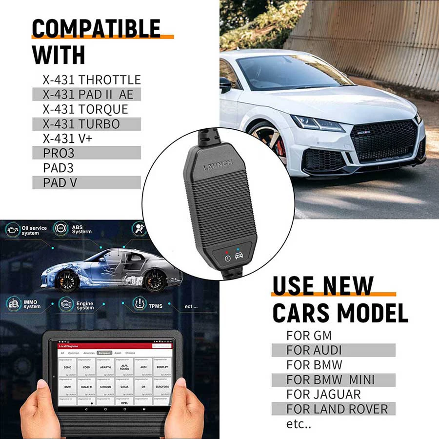 LAUNCH X431 CAN FD Connector Car Code Reader for X431 Throttle Pad Ii Orque Turbo X431 V+ Pro3s+ Pad V