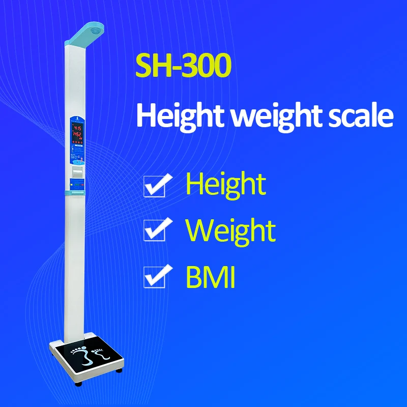 Coin Operated Height Weight BMI Scale with Printer and Land Wheel 200kg -  China Ultrasonic Height Weight Scale, BMI Body Scale