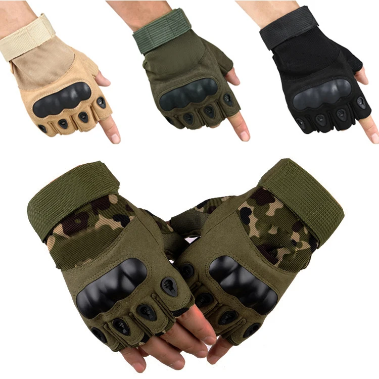 Accept Oem Custom Camping Climbing Hard Knuckle Fingerless Tactical Gloves Buy Fingerless 5683