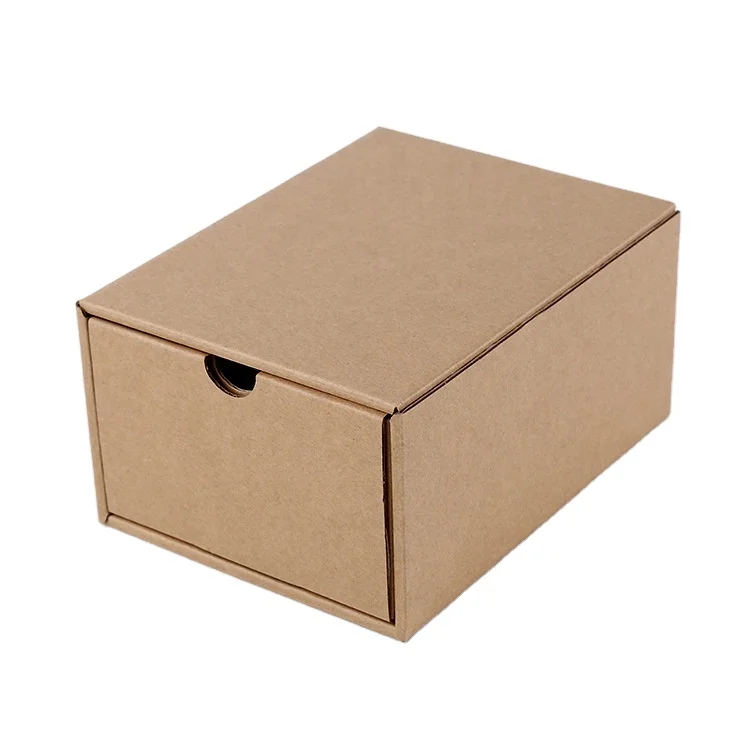 Custom Printed Kraft Paper Drawer Box corrugated Packaging Slide Out Packing shoes biscuits  Boxes