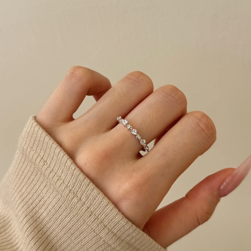 KAKODIY Exquisite Unique Design Eternity Band 925 Sterling Silver Rhodium Champagne Gold Plated Heart Shape 5A Cubic Zirconia Jewelry Ring detail 5