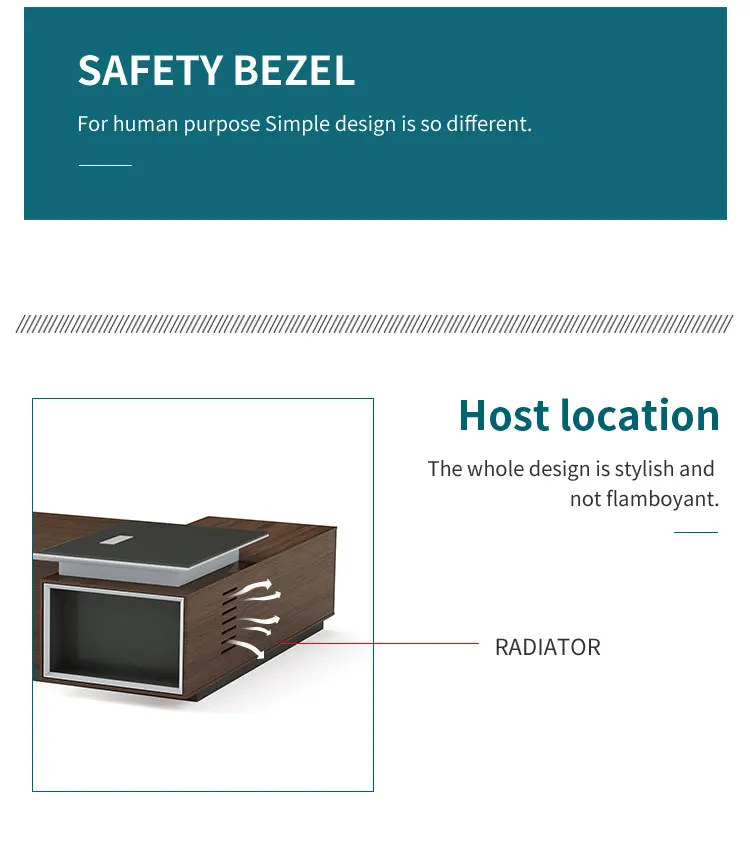 Luxury office furniture panel office desks large steady L shaped manager desk