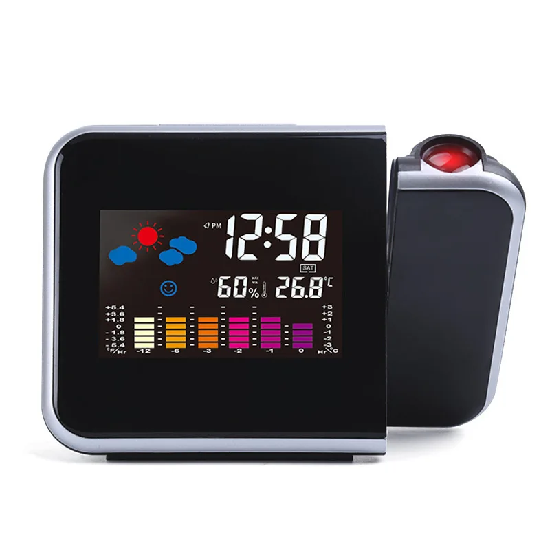 Electronic Color Screen Weather Clock Weather Forecast Projection 8190 Rotating Electronic