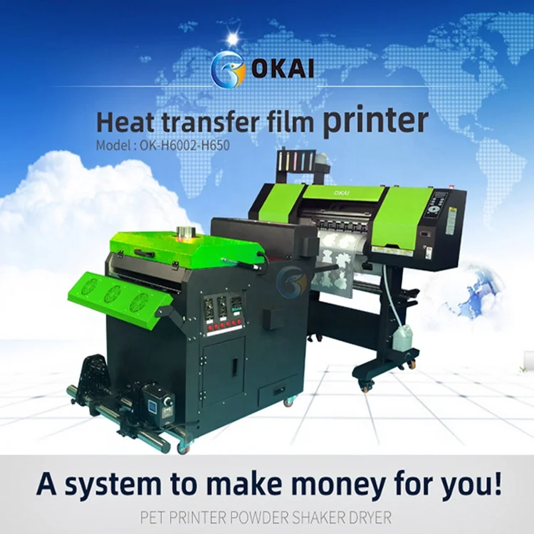 Okai 24inch DTF Printer Machine - Dual Head Powder Shaker for High