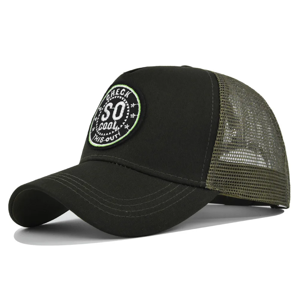 X]CAPSLAB Trucker Hat Sesae Street Adjustable Snapback Breathable Esh Trucker Cap Ebroided - View #2