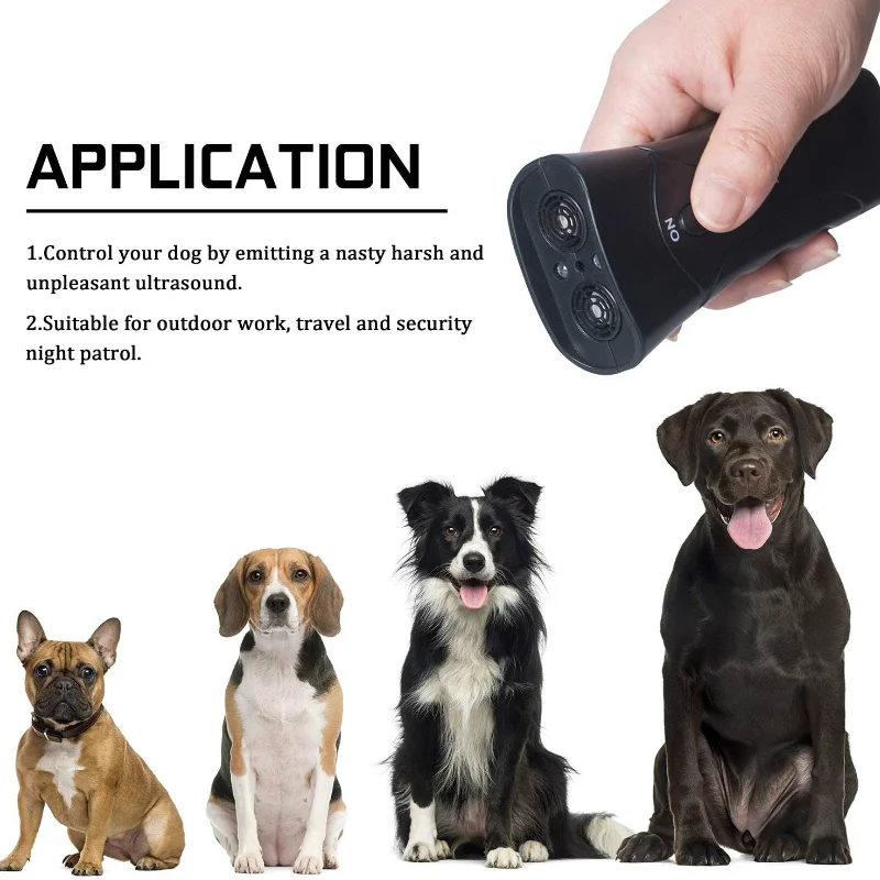 Handheld Dog Trainer Stop Bark Portable Ultrasonic Dog Repeller Anti ...