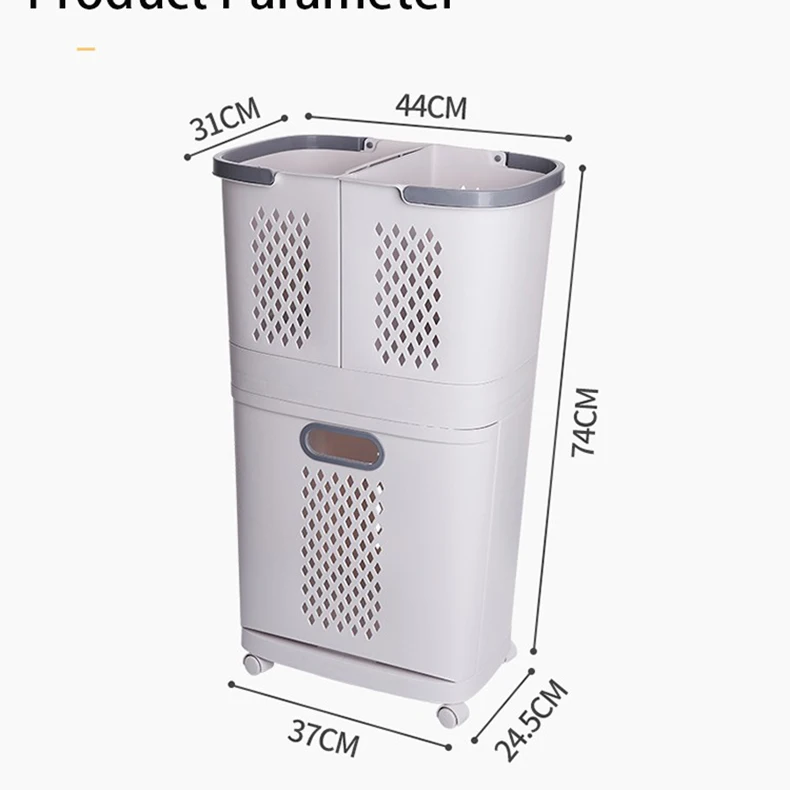 New Design Product Baskets Bathroom Organizer Storage Holders & Racks Rolling Plastic Laundry Storage Basket details