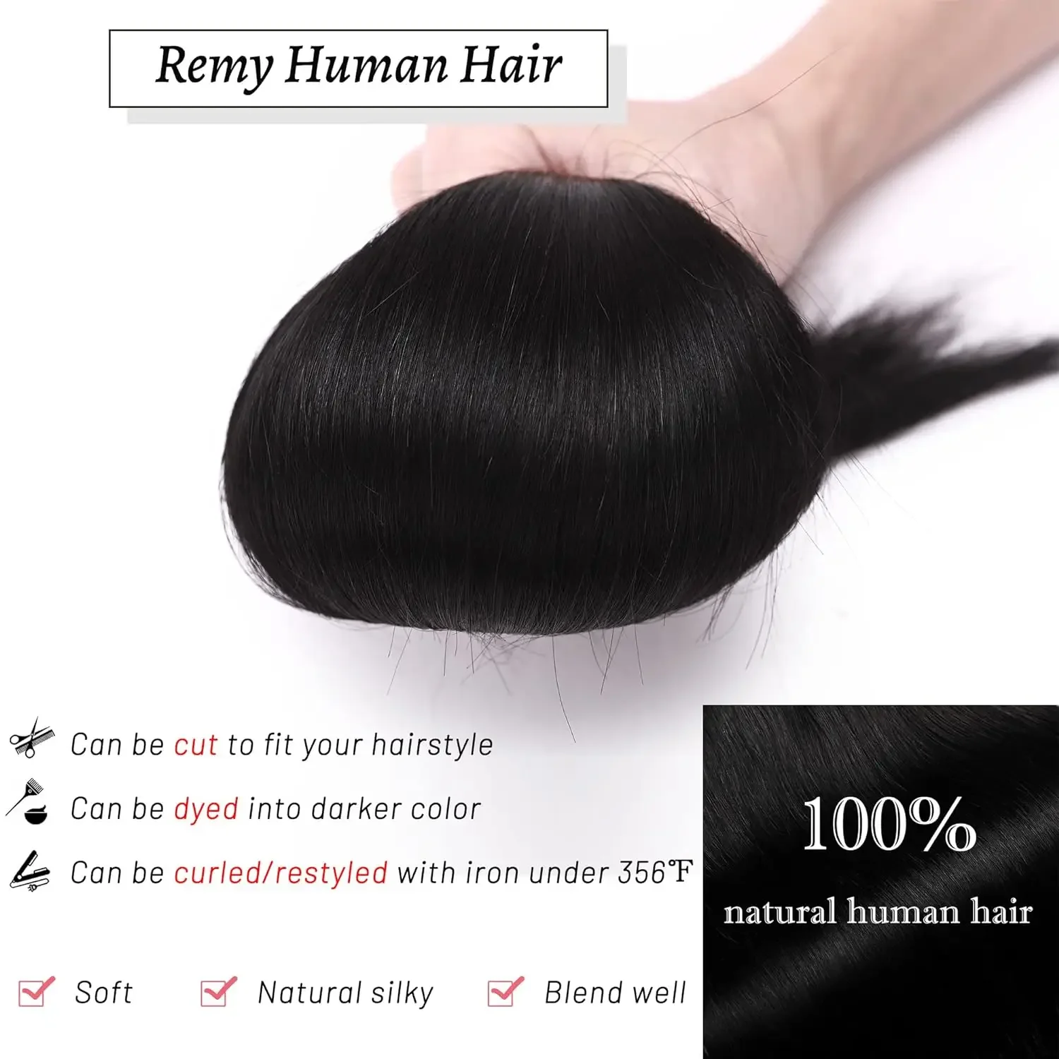 Extension per capelli umani brasiliani Remy con clip, set da un pezzo, lisci naturali, testa intera_voghion.com