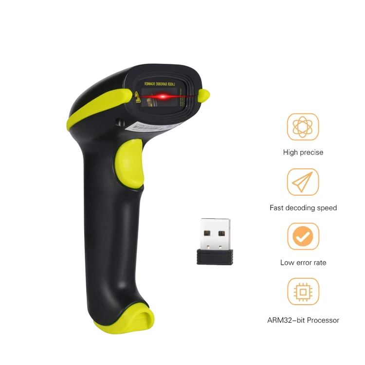 1D 2D Qr Barcode Scanner Usb Plug and Play Barcode Reader Bluetooth Wireless Scanner