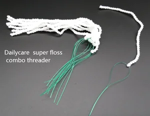 Daily Care High-tensile Flexible Expanding Floss with Threader Dental Appliance Wide Teeth Gap Clean Expandable Nylon Floss