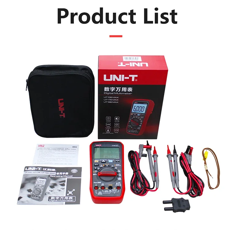Unit Ut15b Max Series Digital Multimeters 1000v Ac Dc Voltage Meter