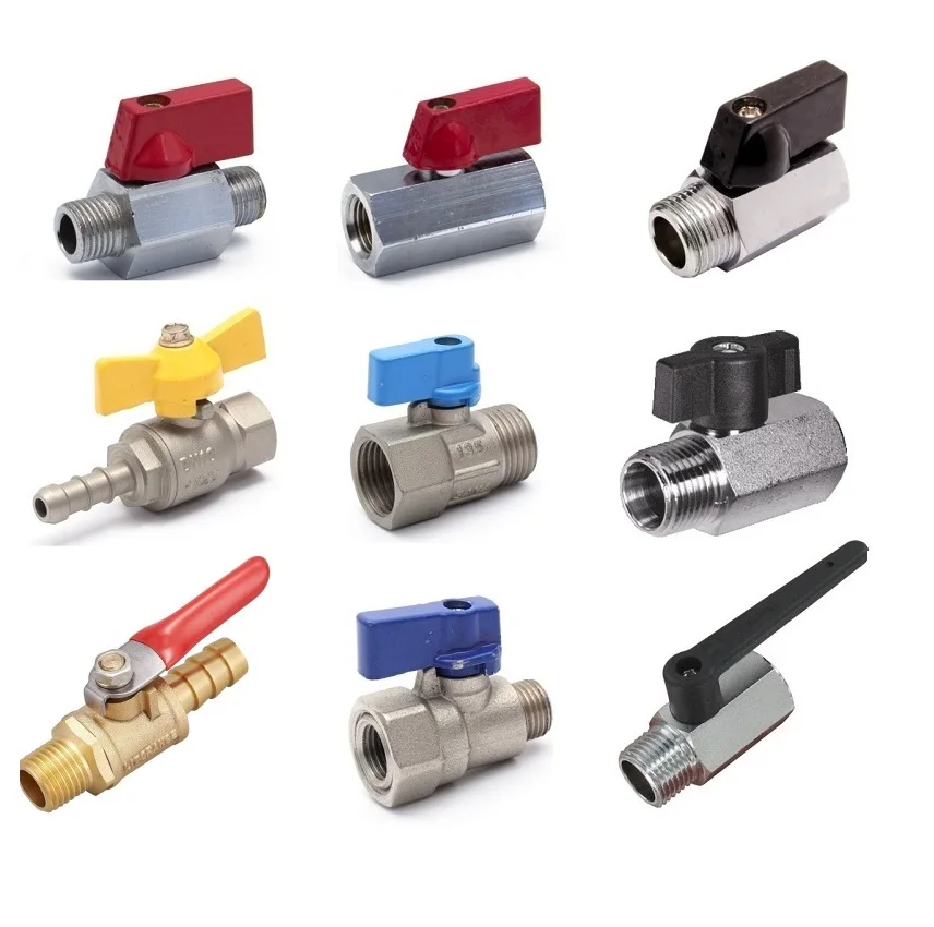 Brass Air Ball Valve Shut-off Switch Male To Hose Barb Pipe Tubing Fitting Coupler 180 Degree Operation Handle 4Pcs, G 3/8\" X 3/8