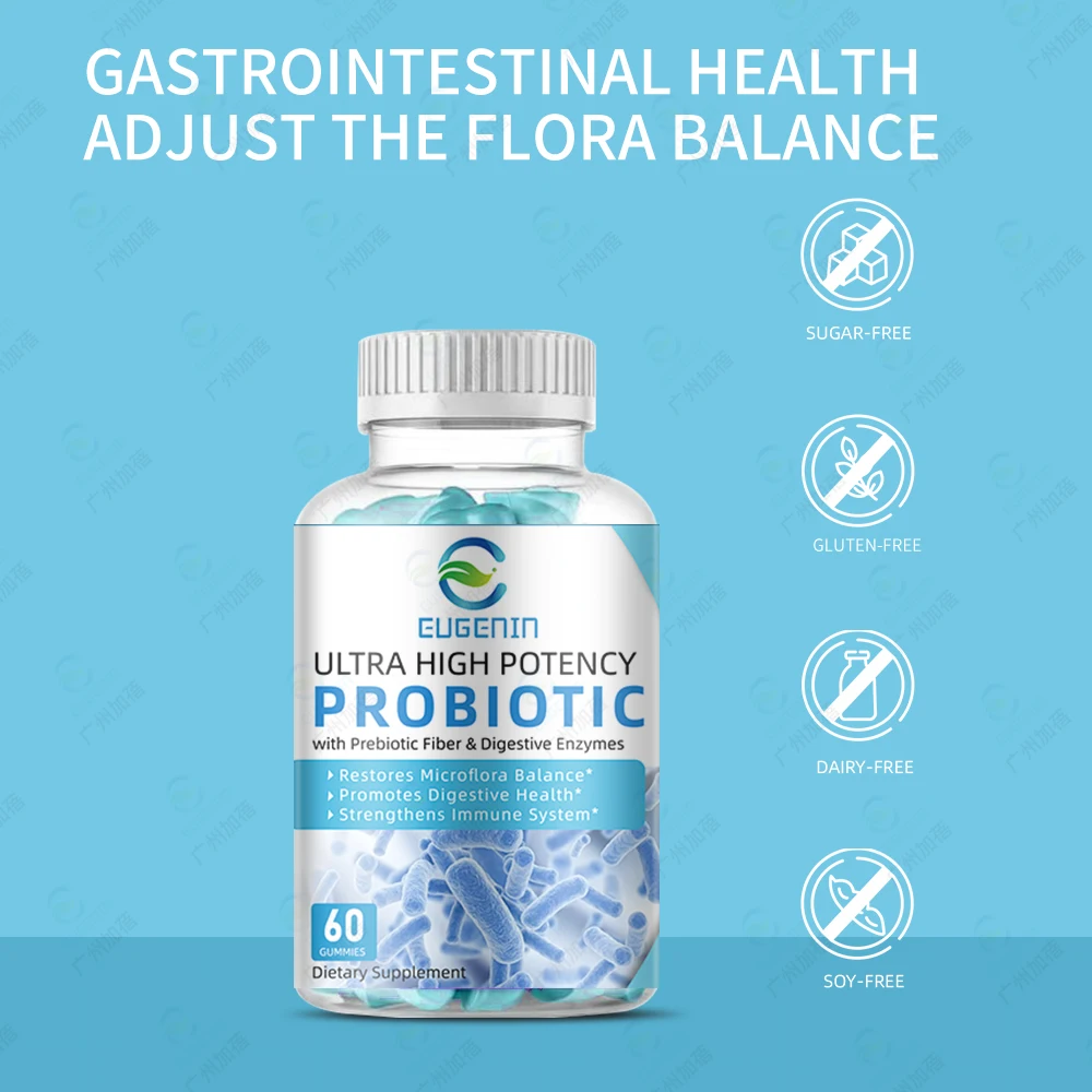 Sugar Free Gummies 5 Billion Cfu Gluten Free Purple Probiotic Bactria