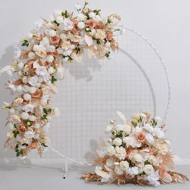 Wedding Decorations Artificial Flower Arrangements for Round Backdrop Stand and Circle Arch Frame