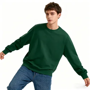 Loose Fit Unisex Crew Neck Cotton Sweatshirt Beige Solid Color Breathable Heart Print Soft Comfortable Casual Pullover ODM