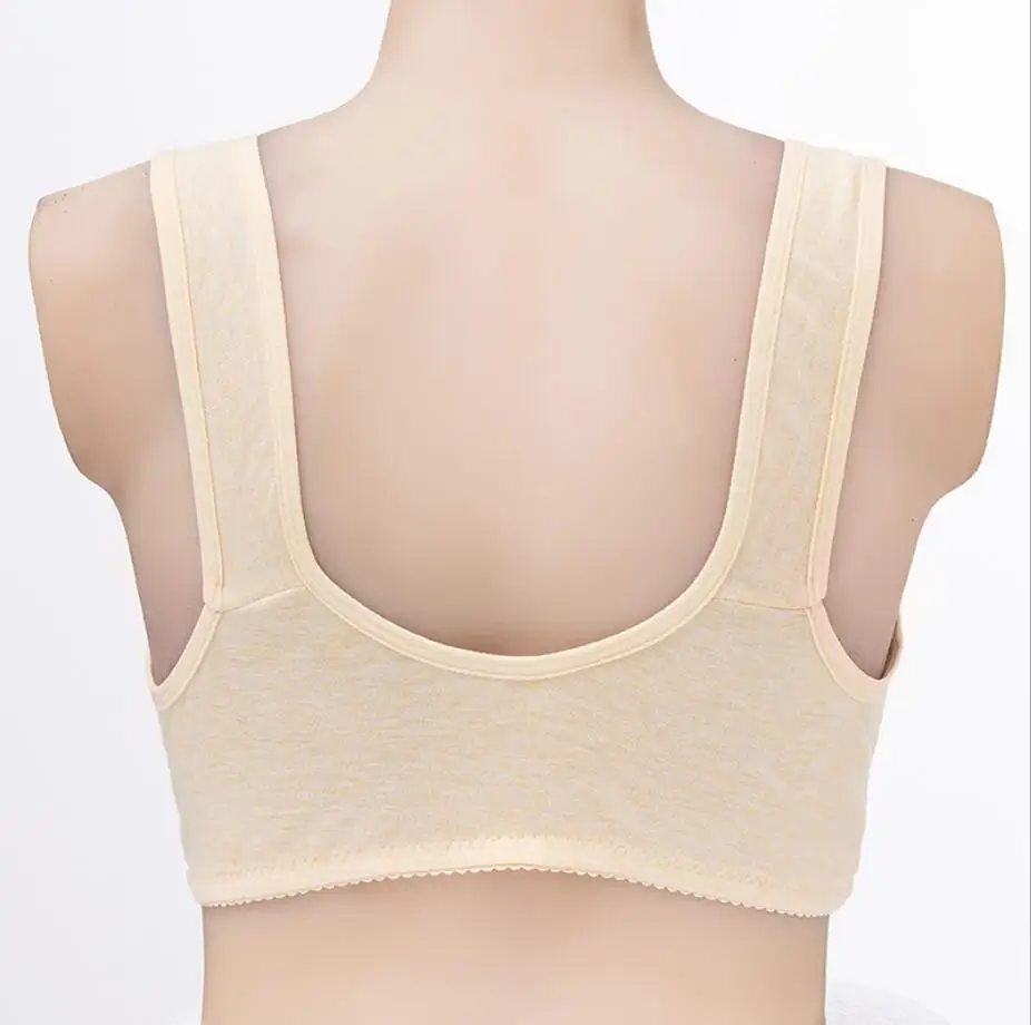Mother underwear bra middle-aged and elderly women's pure cotton bra large  size front buckle thin