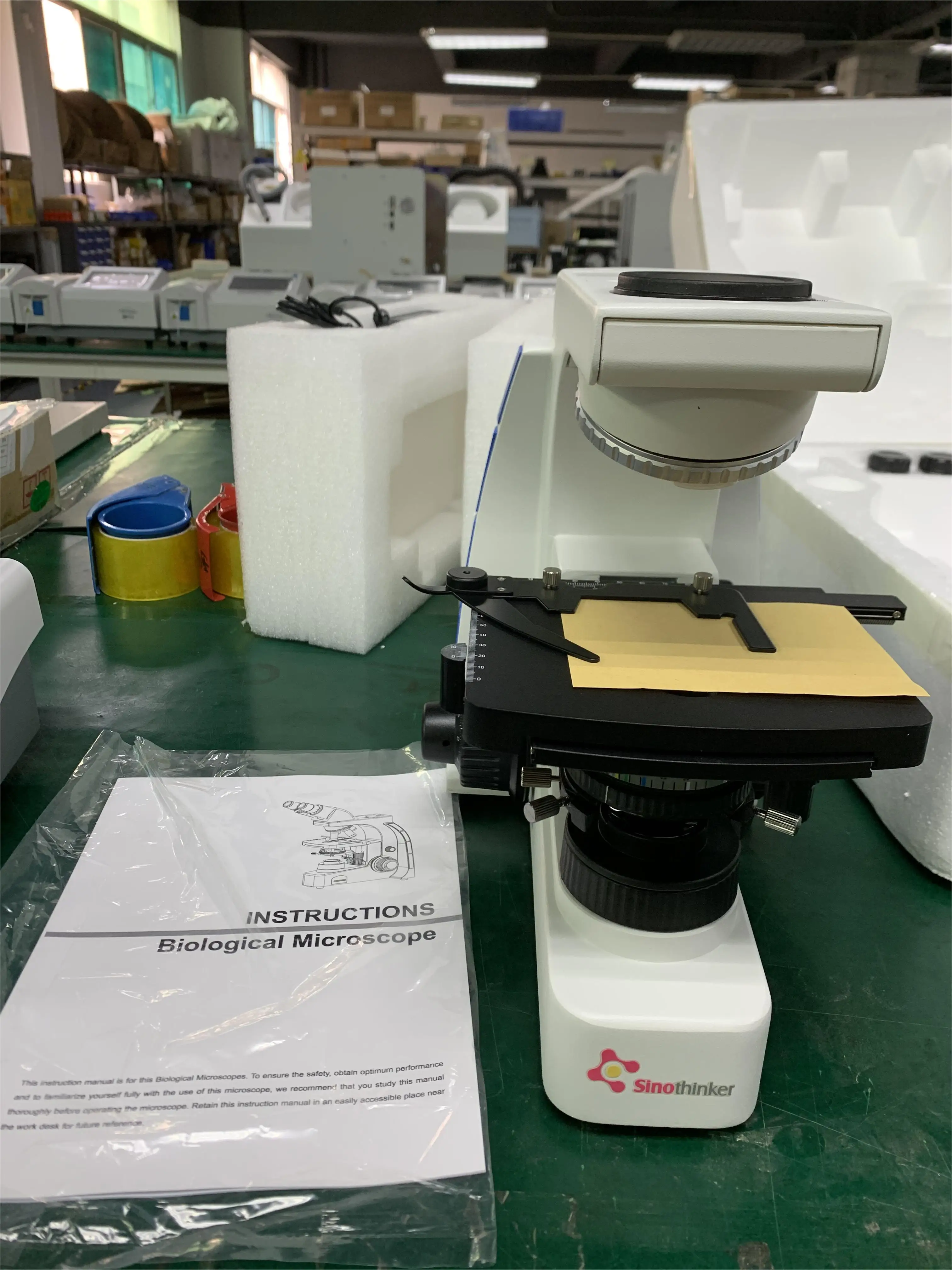 Portable Digital Optical Microscope 10x Objective Biological Type with LED Light Source Binocular Factory Price