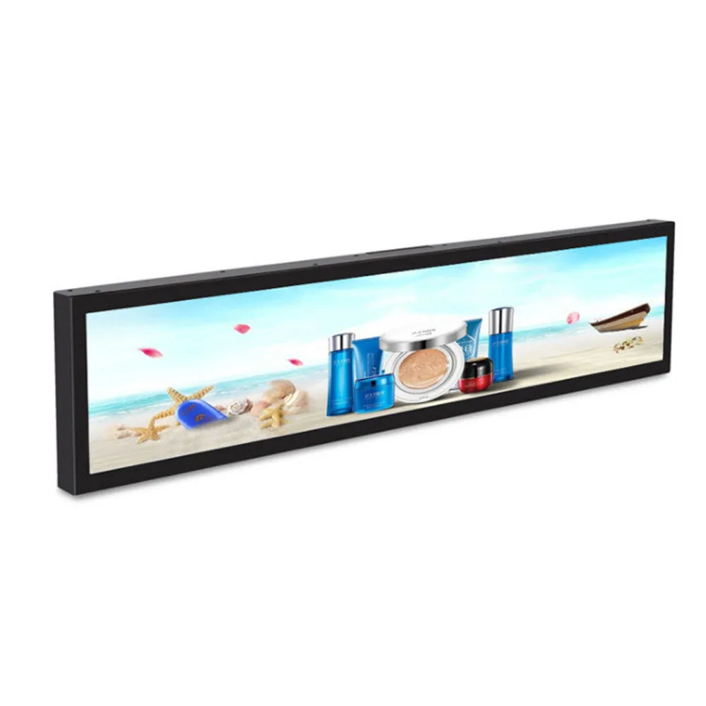 86 Inch Cut Screen Supermarket Ultra Wide Monitor Shelf Edge Stretched Bar LCD Advertising Display 3840*1080 Indoor 1 Year