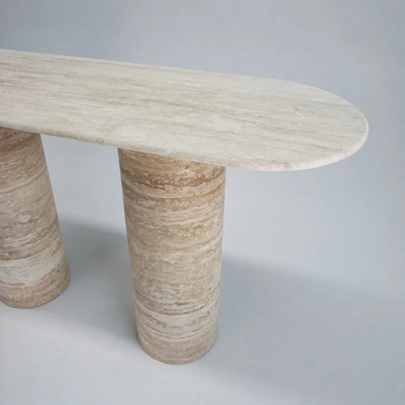 product ydstone natural stone coffee table modern elliptical travertine top for home  hotel versatile vanity  countertop design-2