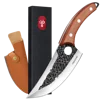 6 Zoll japanisches Metzgermesser, handgeschmiedet, zweischneidig, Ausbeinmesser mit ergonomischem Holzgriff und Scheide, Kochmesser_voghion.com