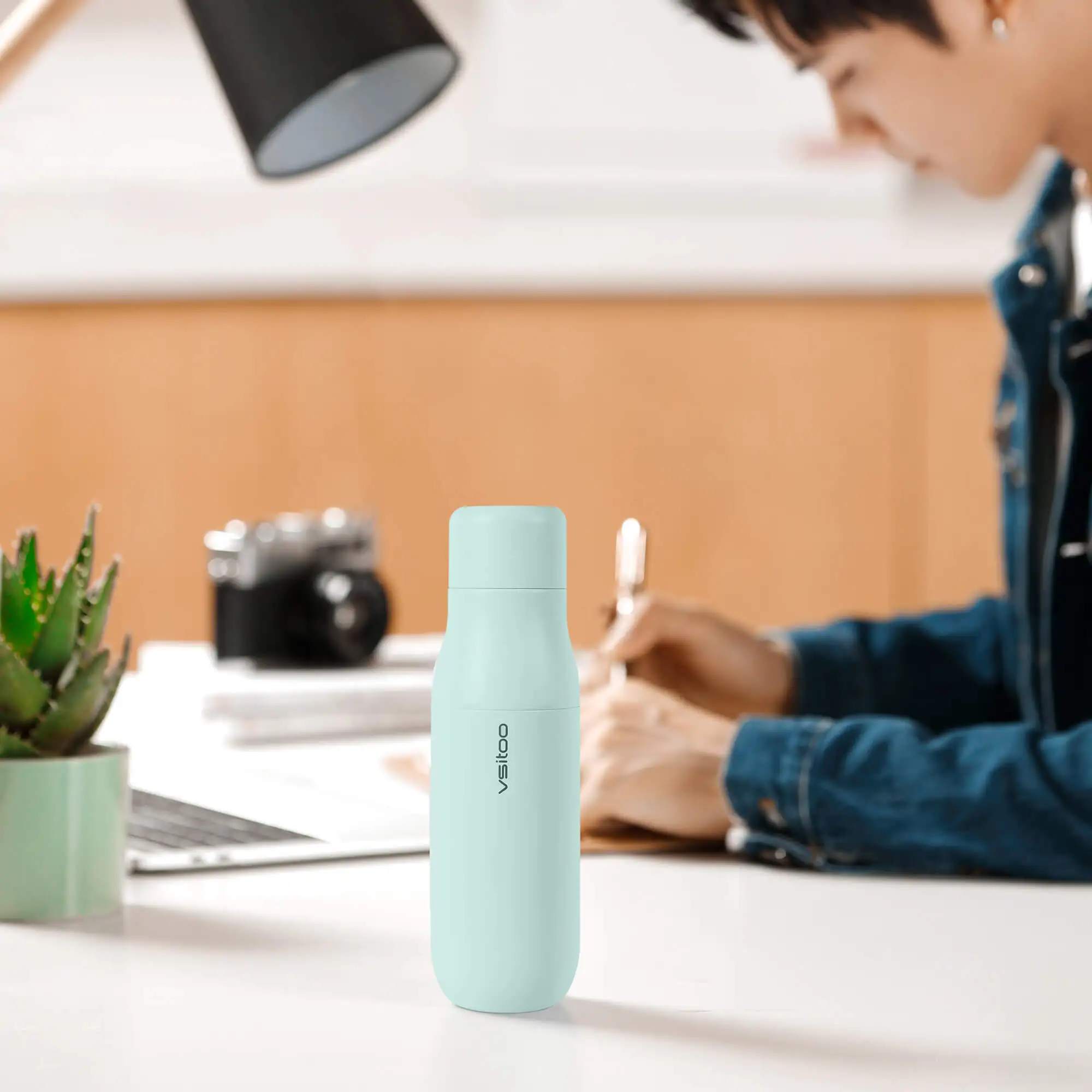 Battery Power Water Self Cleaning Heating Mug Temperature Display Drinking Reminder Smart Thermos Purify Smart Water Bottle