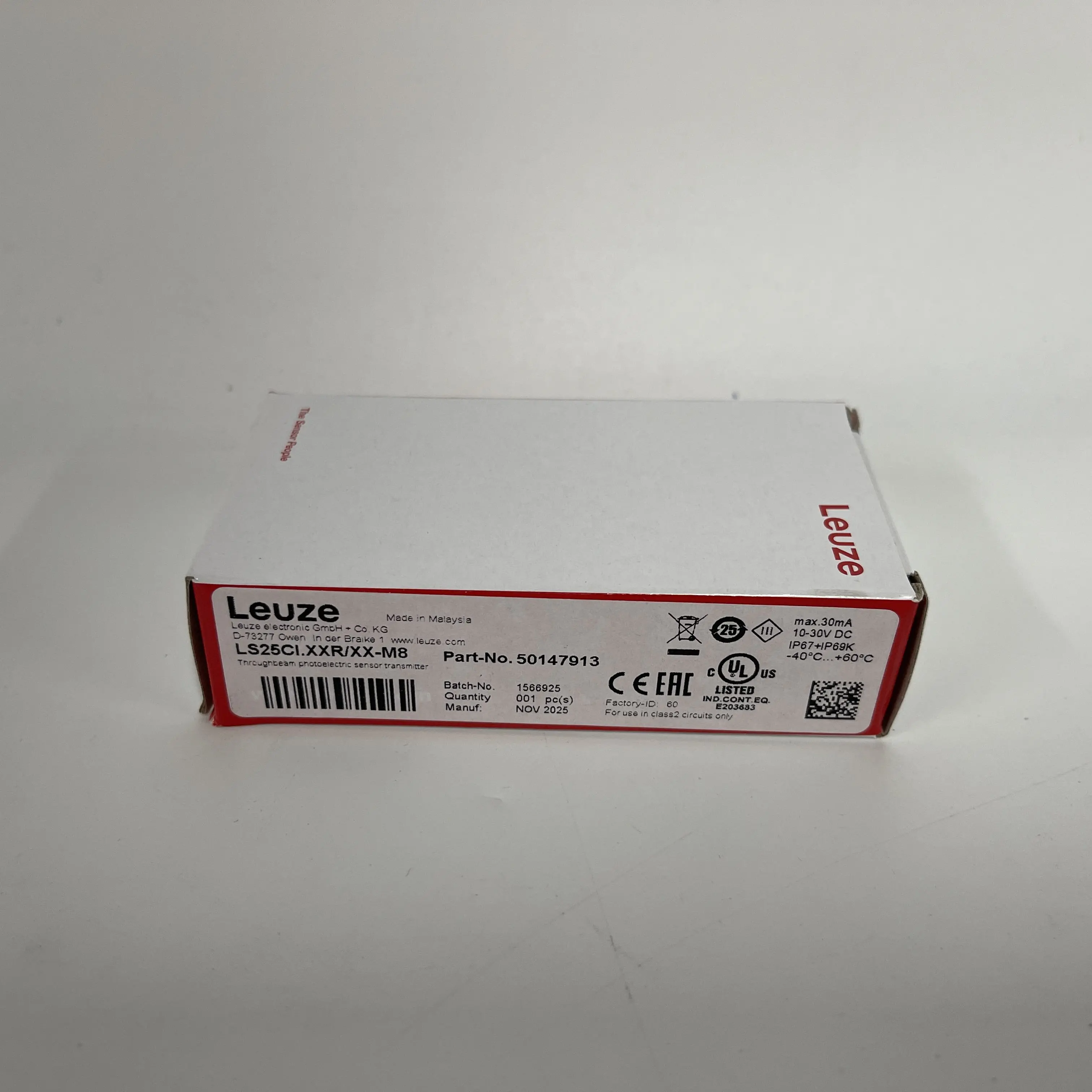 Leuze Throughbeam Photoelectric Sensor Transmitter LS25CI.XXR/XX-M8 50147913