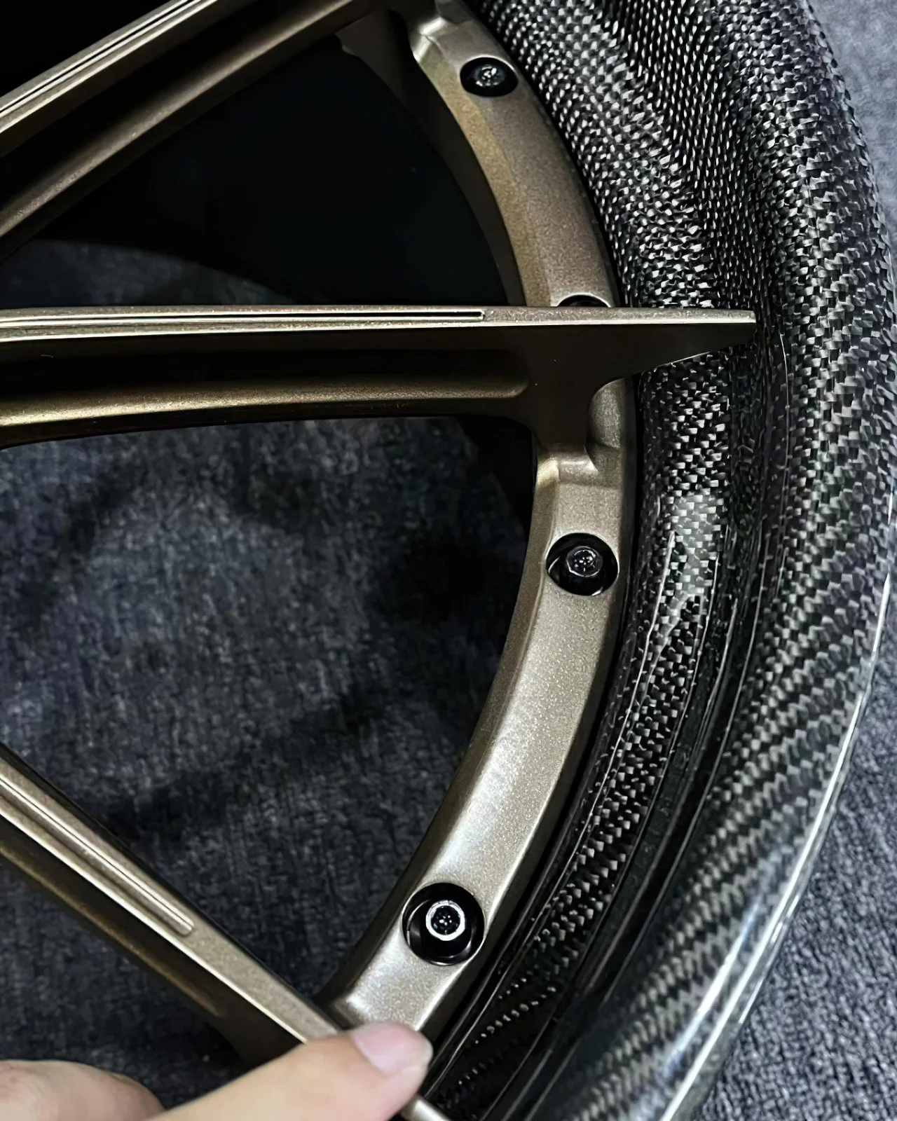 XL Carbon Fiber Lip Deep Concave 2 Piece Forged Wheels Bronze Multi-Spoke Custom Rims 18 19 20 21 22 Inch Racing Car Wheel - Image 6