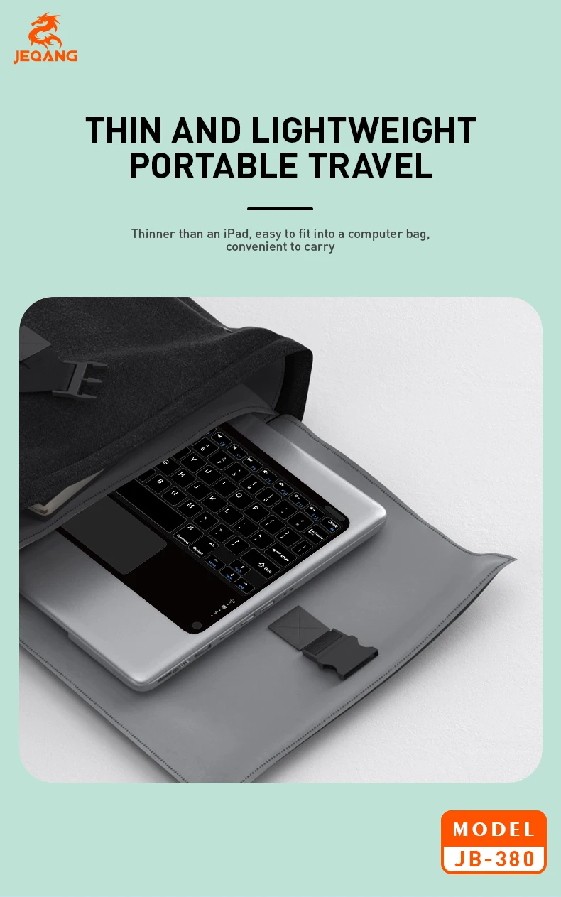 JEQANG JB-380 BT Keyboard with Touchpad Type C Charging Compatible with 3 Systems New Laptop Keyboard