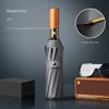 Manche automatique en bois massif à 12 os, gris élégant