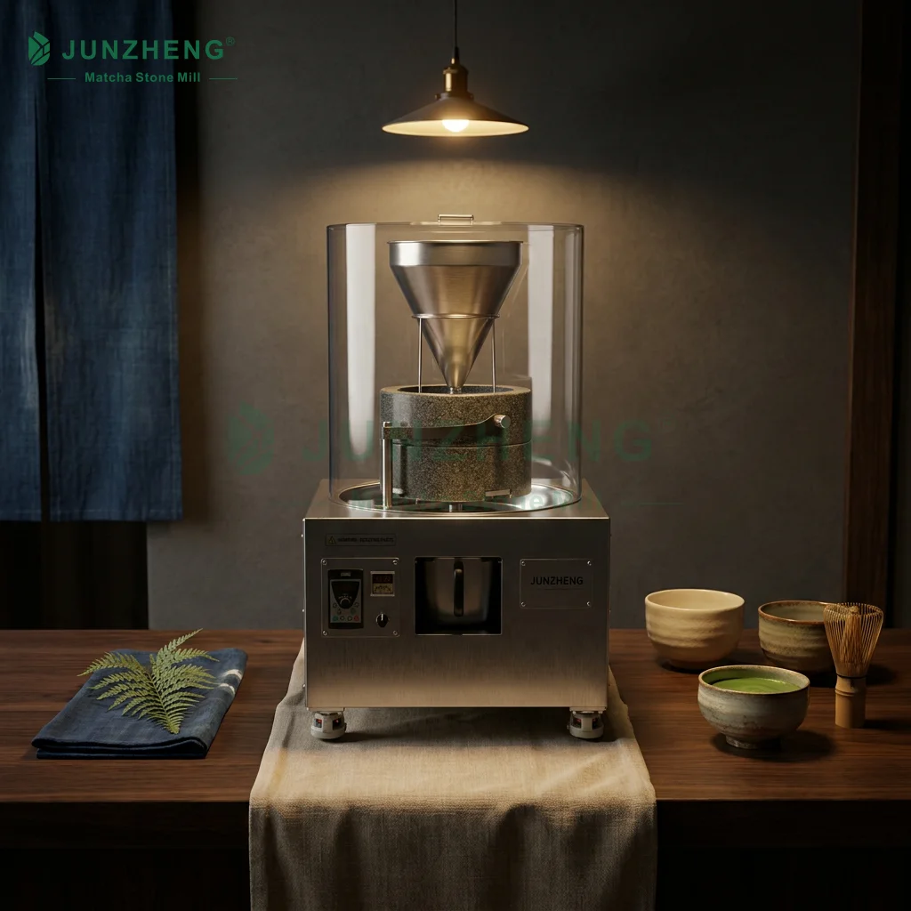業務用電動抹茶石臼グラインダー、日本製花崗岩茶粉研磨機、低温超静音