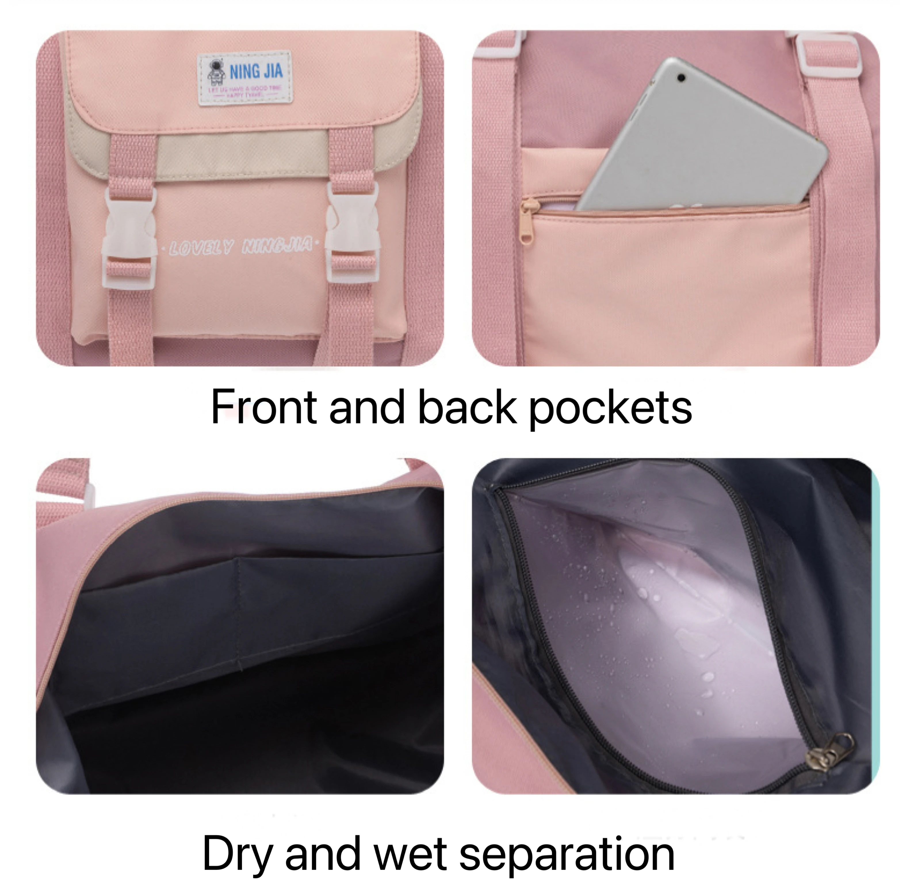 Large Capacity Oxford Gym Bag Dry Wet Separation for Young Workout Hand Carry Storage Backpack Sport Tote Duffle Bag