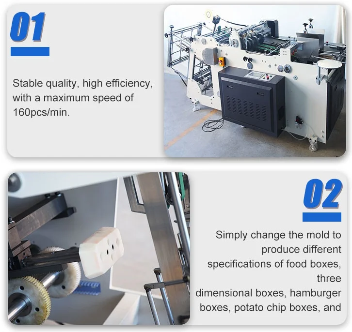 Automatic Disposable Take Away Kraft Paper Fast Food Container Maker Cake Lunch Box Making Machine Burger Box Forming Machine