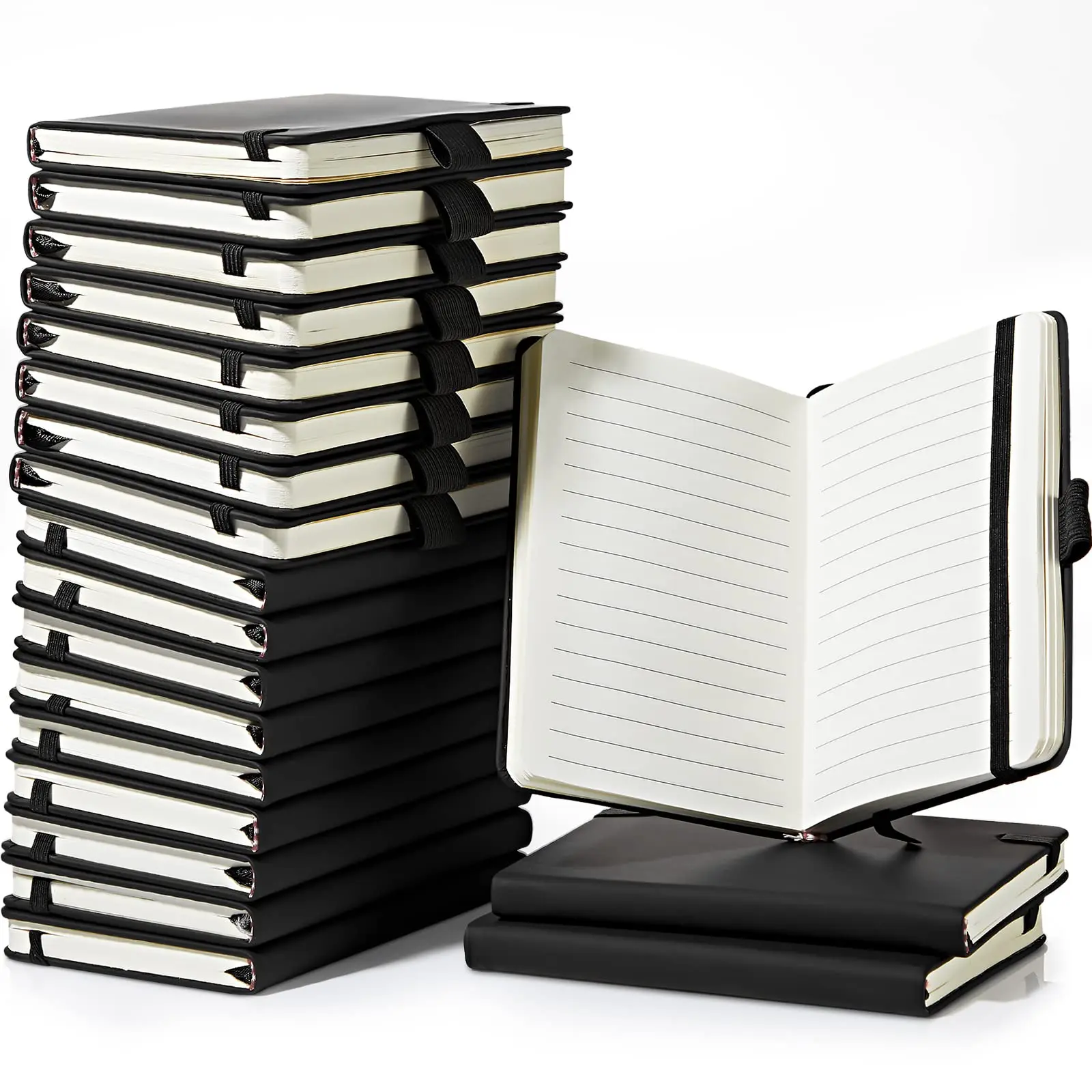 Competitive Pricing Custom Embossing logo Branded A5 Notepad with Pen Holder Mini Journal Waterproof A7 PU Leather Notebooks