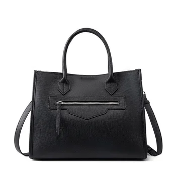 Women handbags shoulder bag big size Genuine Leather tote bag ladies female with zipper new fashion 2024