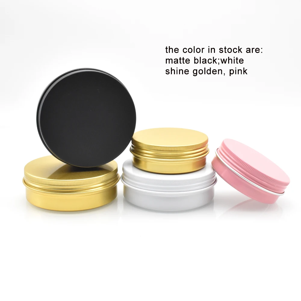 Матовые черные Алюминиевые косметические банки 1 унция 2 унции 4 унции 6 унций 8 унций черные алюминиевые круглые жестяные банки для свечи